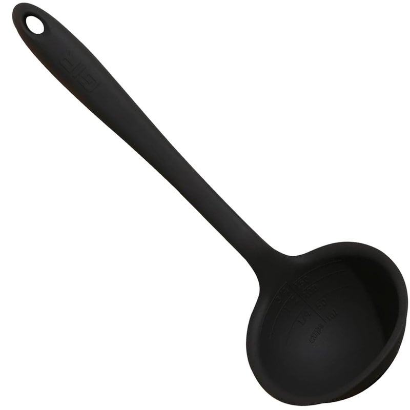 GIR: Get It Right Silicone Ladle Spoon â€“ High Heat Resistant Kitchen Tool, Durable Cooking Utensil for Serving Soups, Stews, Sauces, and Dressings, Ultimate - 13IN - Black - Image 1